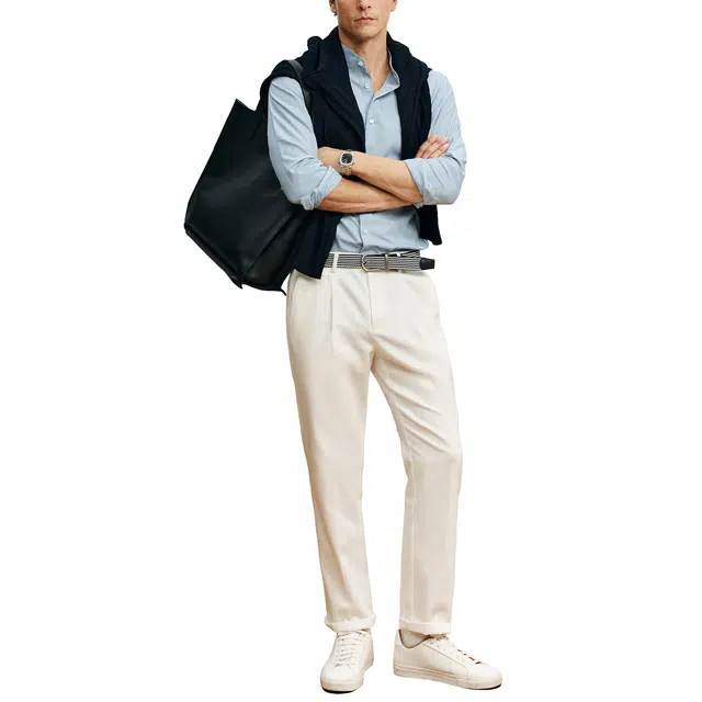 丹宁哲学 易打理防污工艺百搭单褶直筒牛仔裤 男款