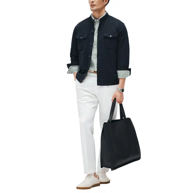 圣赫 时尚百搭立领夹克外套 男款 藏青色