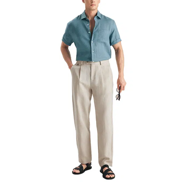 丹宁哲学 高档舒适透气简约时尚短袖衬衫 男款