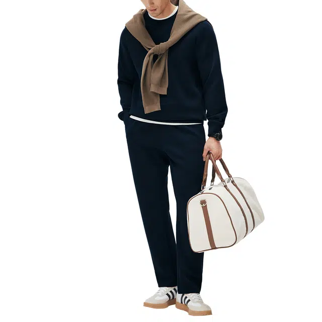 丹宁哲学 莫代尔棉空气层百搭卫衣 男款 藏青色