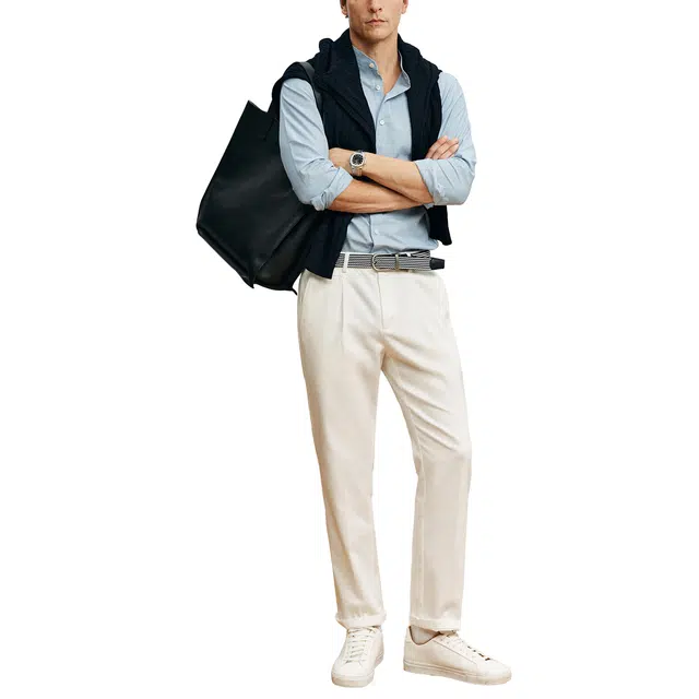 丹宁哲学 宽松日常百搭纯色时尚舒适长袖衬衫 男款 牛仔蓝