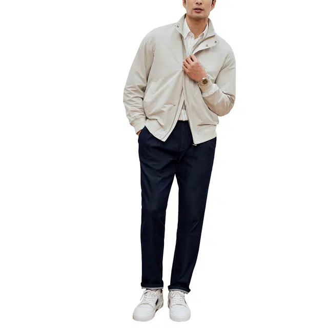 丹宁哲学 纯色舒适百搭简约休闲夹克外套 男款 米灰色