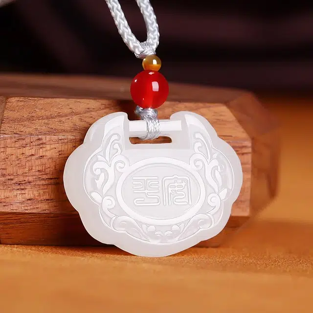 白泽宇宙 【玉佑今生】羊脂玉如意锁  新中式精品平安富贵锁包 东方美学 天官赐福诸事顺利 #好运 和田玉项链 白玉 男女同款情侣款