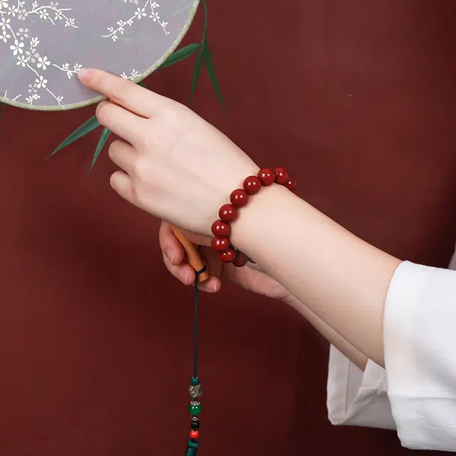白泽宇宙 新中式中国风简约路路通小众设计高级感 #好运再造辰砂 朱砂 玉石手串 男女同款情侣款