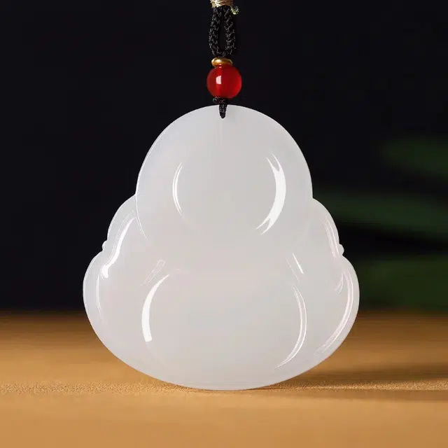 白泽宇宙 羊脂玉弥勒佛可调节 精品精雕佛公笑面佛玉石 高品质经典平安喜乐福气满满 礼盒包装 #好运 项链 白玉 女款