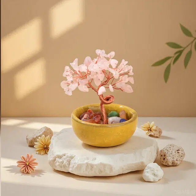 白泽宇宙 【指定发财】发财树 新中式国风日常工作生活台装饰聚宝盆 八方来财正缘桃花你定上岸 #好运 黄水晶 摆件 男女同款情侣款