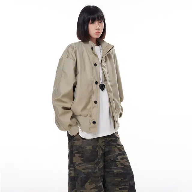 桴生 美式复古设计感百搭休闲夹克 女款