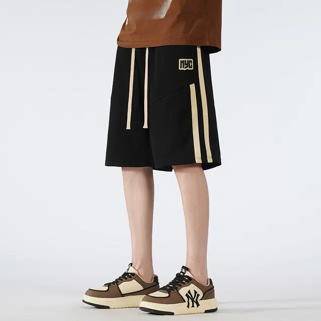 法文箱子 美式复古包边运动五分裤潮牌宽松针织跑步篮球休闲短裤 男款