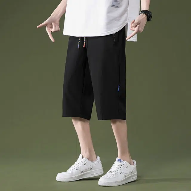 法文箱子 宽松薄款七分裤直筒百搭休闲短裤 男款