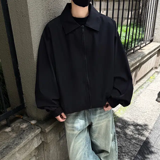 法文箱子 春秋季美式潮牌高级感痞帅飞行员软壳冲锋衣外套翻领棒球服夹克 男女同款