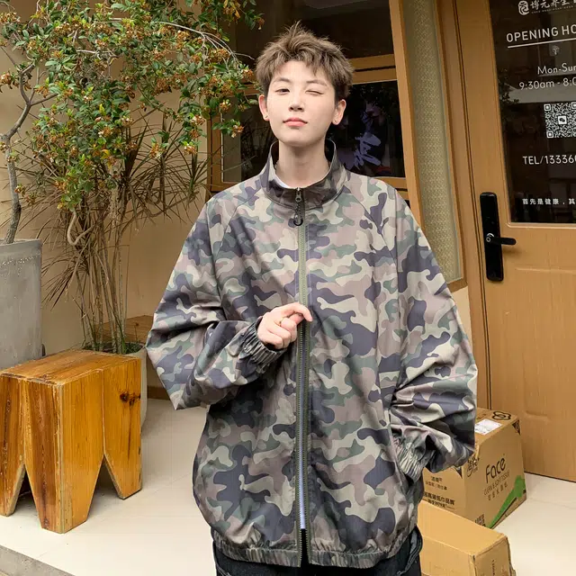 法文箱子 工装迷彩轻薄速干皮肤衣高级感痞帅冲锋衣夹克 男女同款