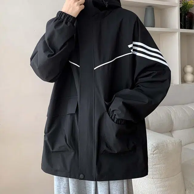 法文箱子 美式工装外套秋季青少年潮流上衣服初中学生休闲运动户外防风防水冲锋衣夹克 男女同款