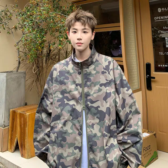 法文箱子 工装迷彩轻薄速干皮肤衣高级感痞帅冲锋衣夹克 男女同款