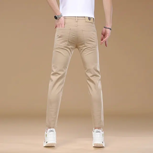 尘映 潮流薄款修身小脚弹力牛仔裤 男款