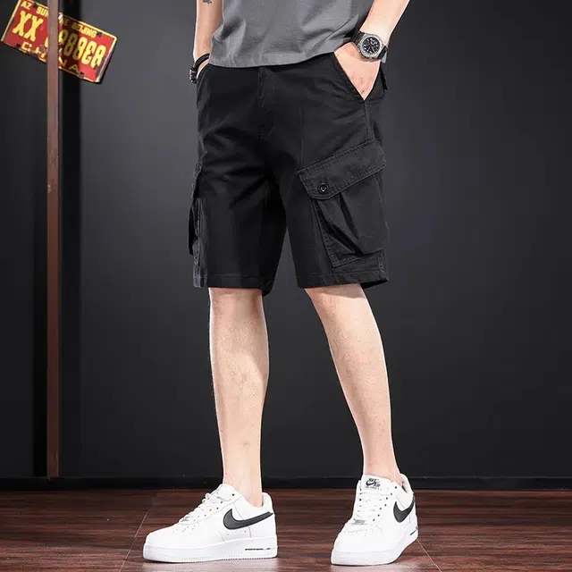 尘映 美式夏季潮牌直筒宽松五分休闲短裤 男款