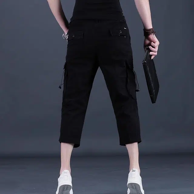 尘映 美式宽松直筒裤弹力工装裤子外穿时尚舒适百搭休闲短裤 男款
