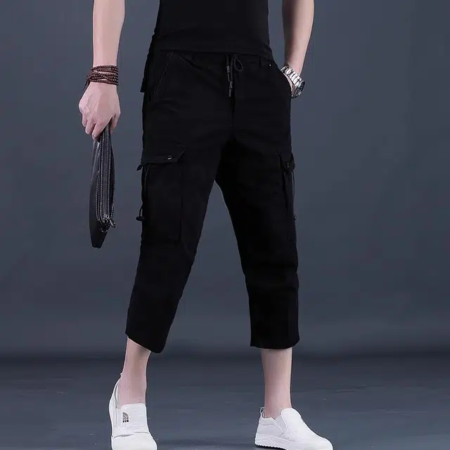 尘映 美式宽松直筒裤弹力工装裤子外穿时尚舒适百搭休闲短裤 男款
