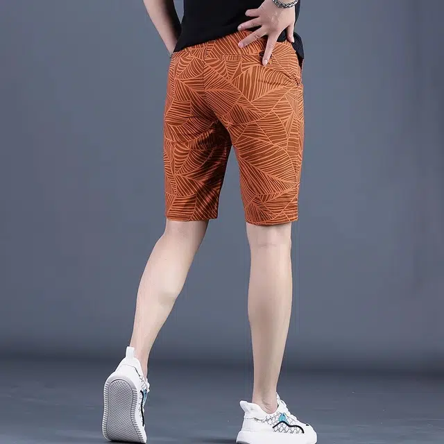 尘映 美式潮牌高端时尚花色修身直筒五分裤潮中裤休闲短裤 男女同款