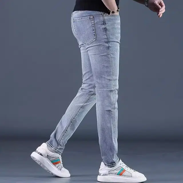 尘映 高端小脚修身弹力裤子潮流潮牌春夏季牛仔裤 男款