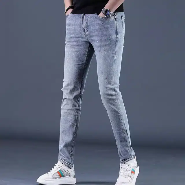 尘映 高端小脚修身弹力裤子潮流潮牌春夏季牛仔裤 男款