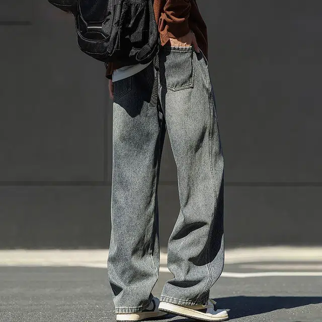 尘映 复古水洗多风格显高显瘦百搭长裤牛仔裤 男女同款