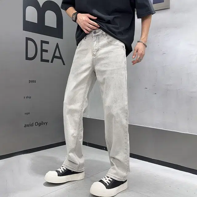 尘映 高端宽松百搭美式潮牌休闲长裤户外穿搭牛仔裤 男款
