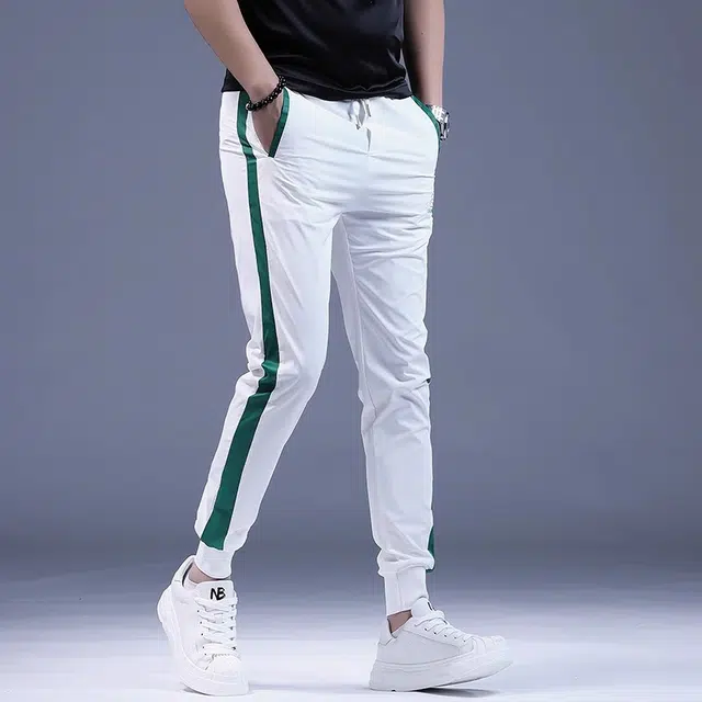 尘映 春夏潮流冰丝潮牌男士修身运动裤小脚裤时尚休闲裤 男款