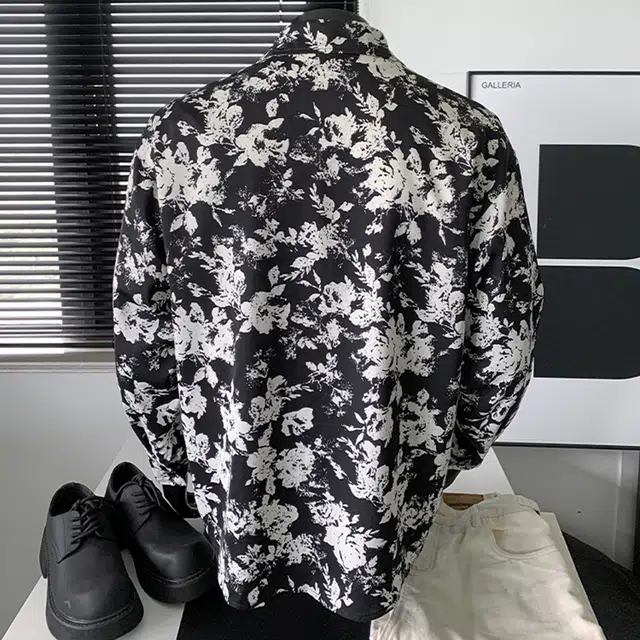 尘映 美式复古高街校园穿搭休闲宽松学生党轻薄凉感慵懒落肩翻领单排扣无性别氛围感百搭衬衫 男女同款