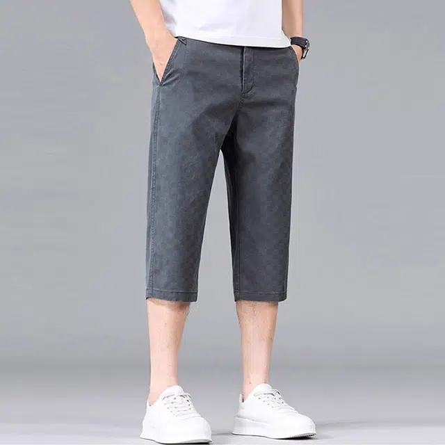 炳盛 七分裤夏季薄款冰丝透气提花潮牌宽松休闲短裤 男女同款