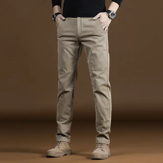 炳盛 秋季纯棉潮牌高端商务外穿修身弹力直筒休闲裤 男女同款