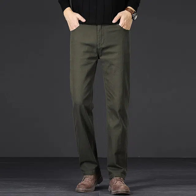 炳盛 春秋季宽松直筒弹力高端商务百搭休闲长裤牛仔裤 男女同款