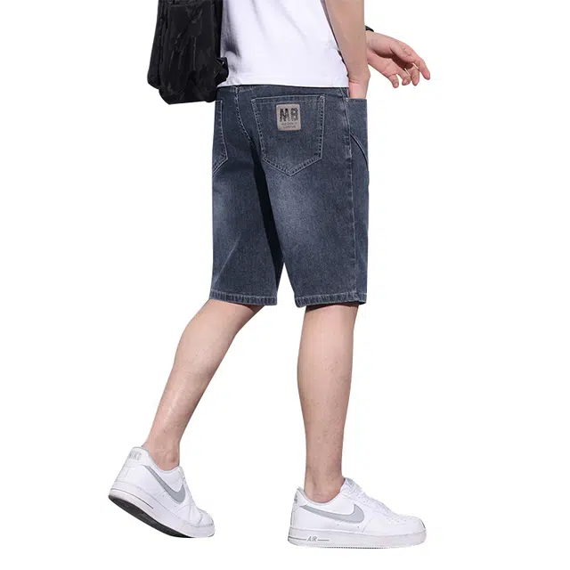 炳盛 夏季薄款宽松直筒潮流休闲运动五分裤子牛仔短裤 男女同款