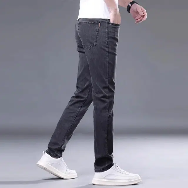 炳盛 修身直筒百搭休闲弹力舒适牛仔裤 男女同款