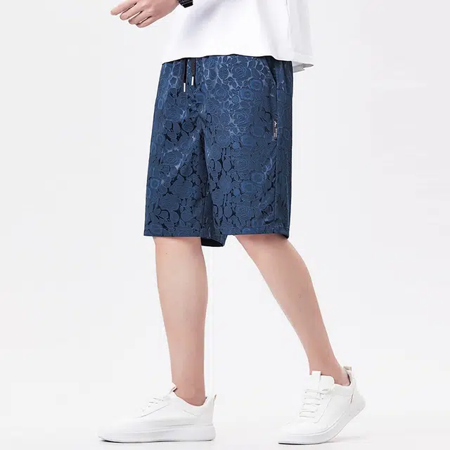 炳盛 薄款提花直筒百搭透气休闲短裤 男女同款