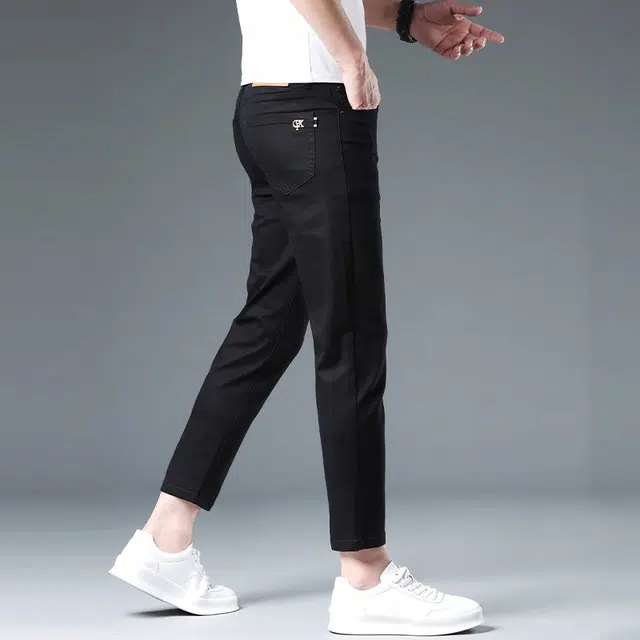 炳盛 修身薄款潮流百搭九分牛仔裤 男女同款