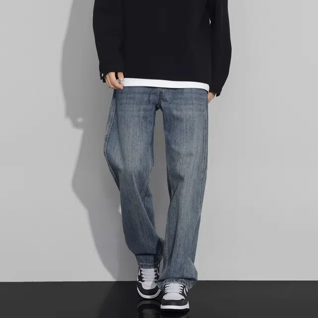 Bingsheng Slim Loose Straight Wide-leg Jeans