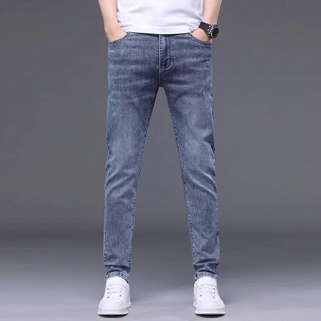 炳盛 薄款高端轻奢百搭外穿修身弹力长裤牛仔裤 男女同款