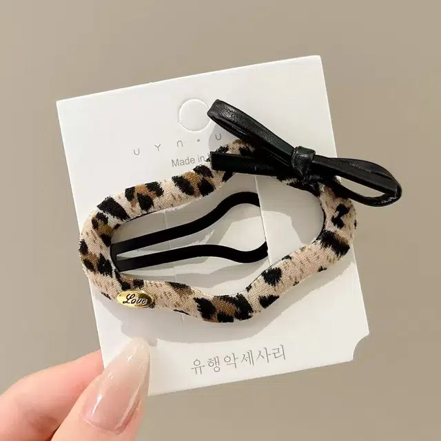 希铃 百搭豹纹 云朵简约 合金 发夹 女款