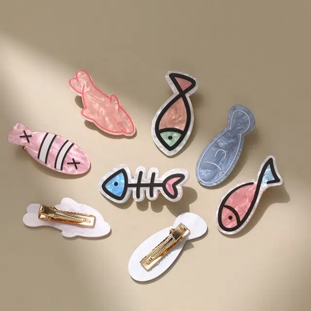 希铃 可爱卡通童趣侧边夹 亚克力 发夹 女款