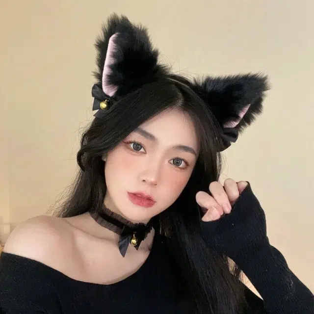 希铃 日系可爱猫咪耳朵 聚酯纤维 发箍 女款
