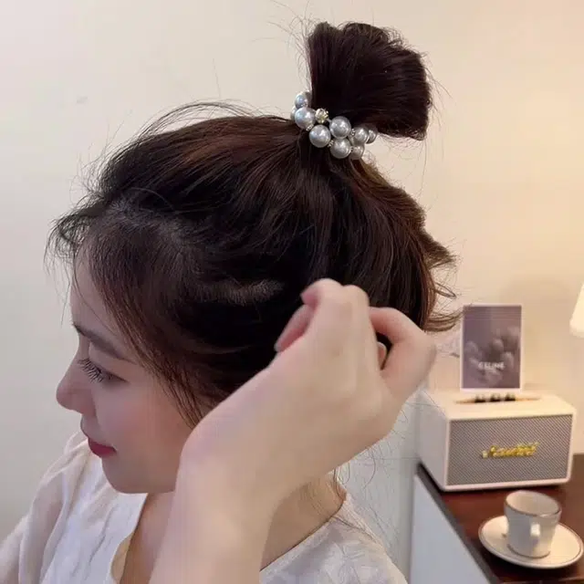 希铃 白月光珍珠链式 亚克力 发圈 女款