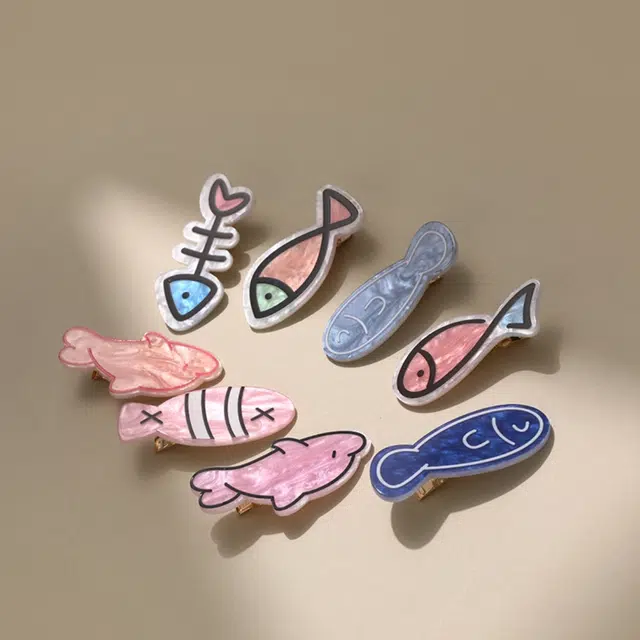 希铃 可爱卡通童趣侧边夹 亚克力 发夹 女款