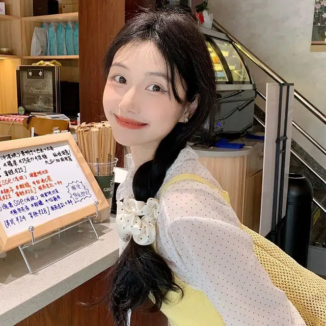 希铃 温柔波点 网纱 发圈 女款