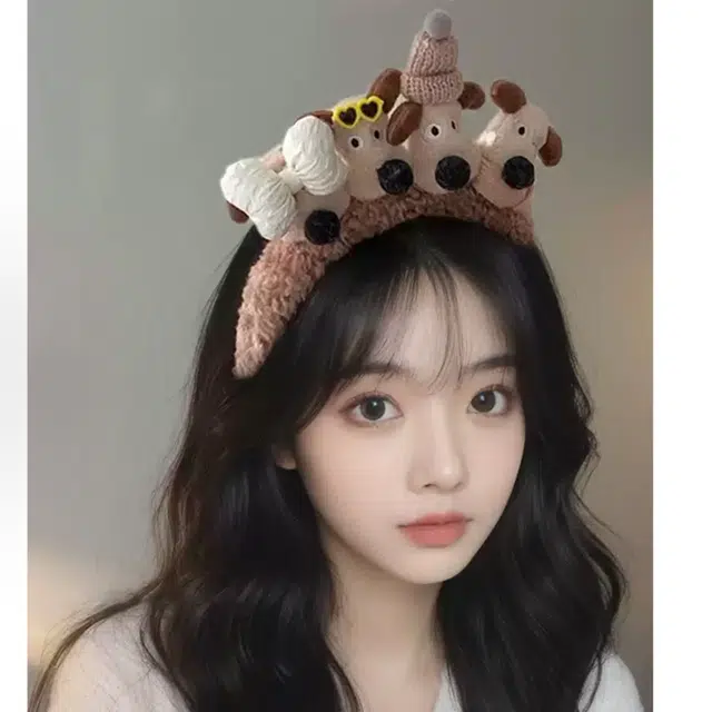 希铃 可爱掌门狗 小狗甜美 涤纶 发箍 女款