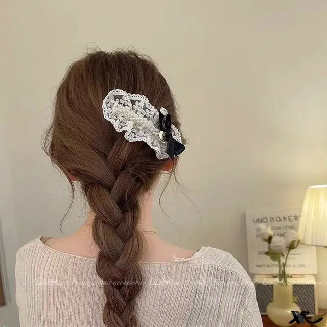 希铃 超仙气质蝴蝶结#好运 蕾丝 发夹 女款
