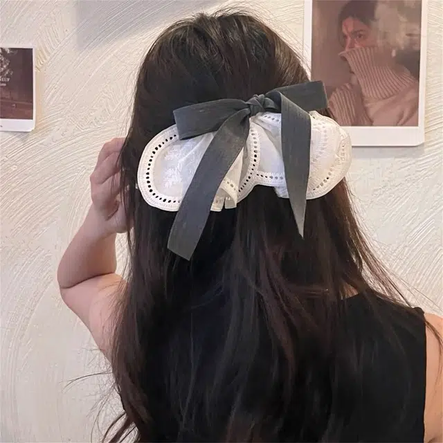 希铃 复古蕾丝韩系文艺可爱 布艺 发夹 女款