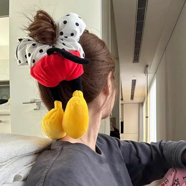 希铃 卡通米奇屁屁 棉麻 发圈 女款