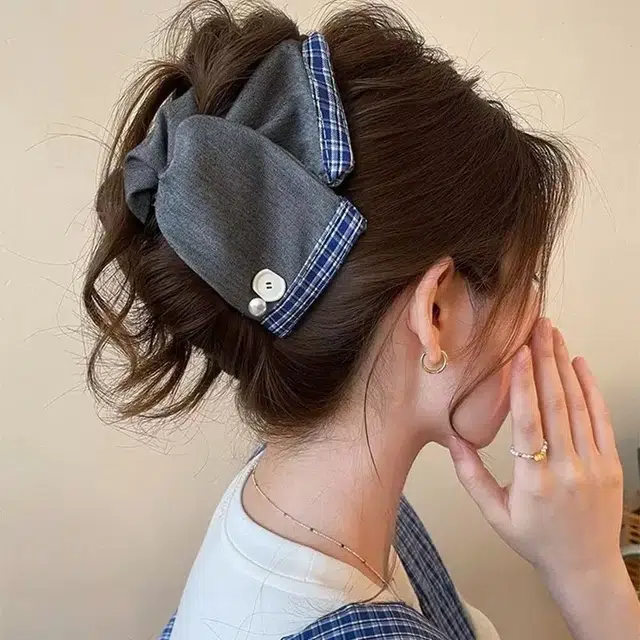 希铃 温柔气质高级复古三角抓夹 布艺 发夹 女款