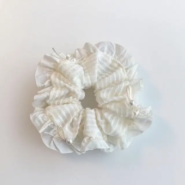 希铃 高级氛围感法式珍珠蕾丝边条纹 布艺 发圈/头绳 女款