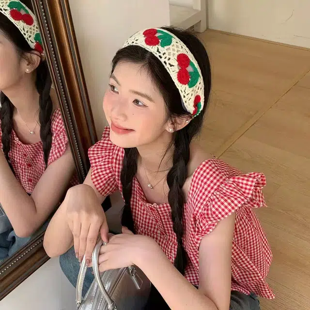 希铃 田园甜美宽边针织 涤纶 发箍 女款